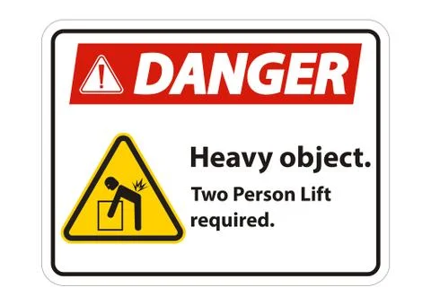 Heavy Object,Two Person Lift Required Sign Isolate On White Background イラスト素材