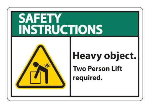 Heavy Object,Two Person Lift Required Sign Isolate On White Background イラスト素材