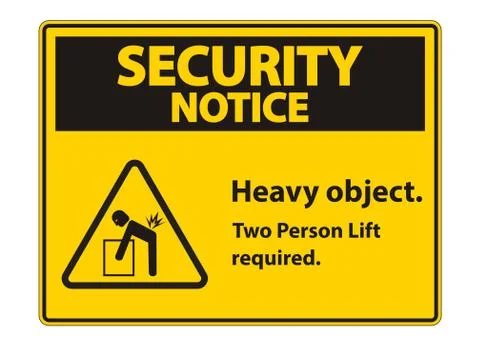 Heavy Object,Two Person Lift Required Sign Isolate On White Background イラスト素材