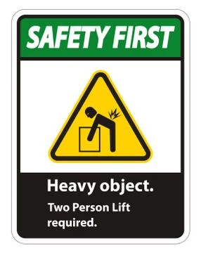 Heavy Object,Two Person Lift Required Sign Isolate On White Background 스톡 일러스트