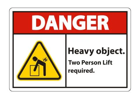 Heavy Object,Two Person Lift Required Sign Isolate On White Background 스톡 일러스트