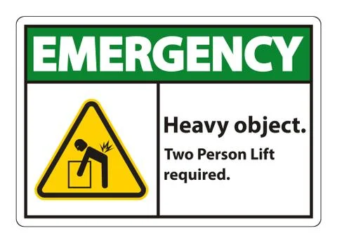 Heavy Object,Two Person Lift Required Sign Isolate On White Background イラスト素材