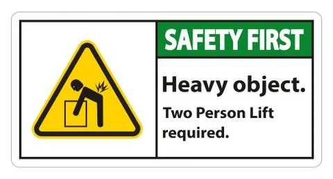 Heavy Object,Two Person Lift Required Sign Isolate On White Background イラスト素材