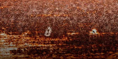 Heavy orange rust texture on iron pipe 스톡 사진