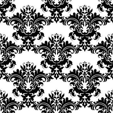 Heavy ornate seamless arabesque pattern Stock Illustration