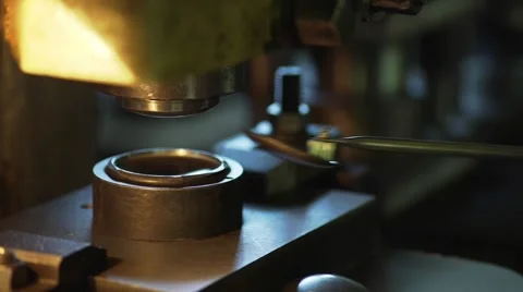 Heavy press makes holes Video stock 61520190
