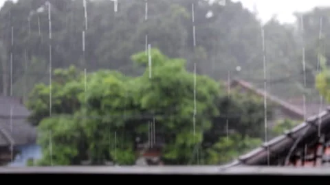 Heavy rain in the afternoon. Stock Footage 150681434