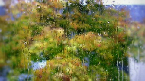 Heavy rain and raindrops Stock Footage