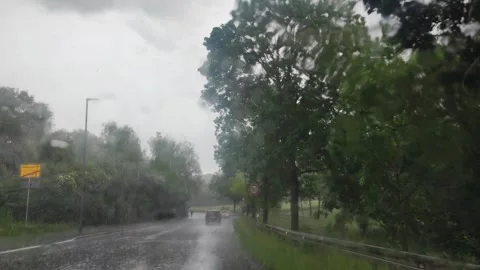 Heavy rain in Bavaria Timeline 1 Stock Footage 336711219