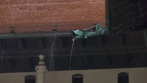 Heavy Rain at Castle Stock Footage 69269511