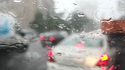 Heavy rain in the city Stock Footage 68917330