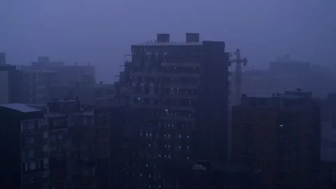 Heavy rain in the city Stock Footage 283000451