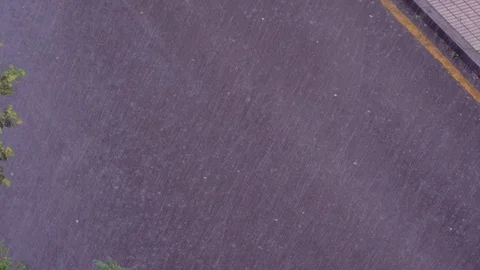 Heavy rain in dormitory area Stock Footage 94736821