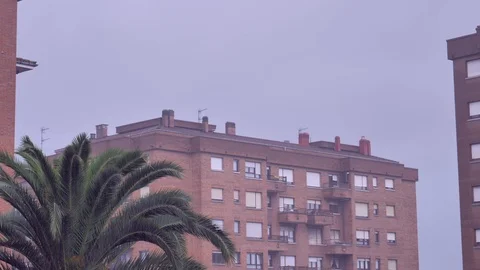 Heavy rain in dormitory area Stock Footage 94738732