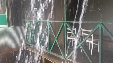 A heavy rain droplets Stock Footage 336674850