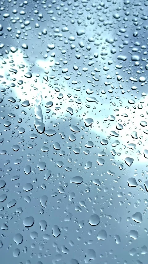 Heavy Rain Drops on Car Windshield During Hurricane, Vertical 4K, Miami Stock Footage 341366128