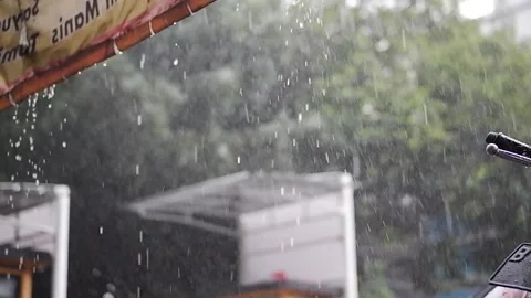 Heavy rain drops during the day Video stock 302320268