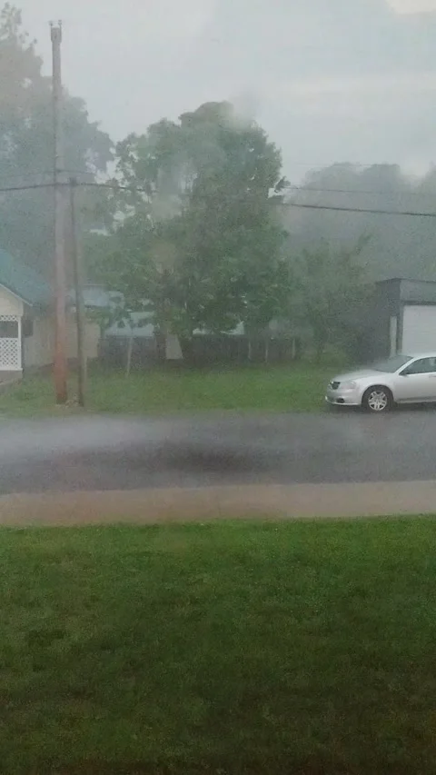 Heavy Rain During A Tornado Warning Stock Footage 274695373