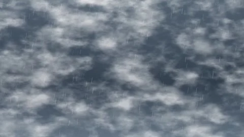 Heavy Rain Falling Against Dark Stormy Clouds Background Stock Footage 342316203