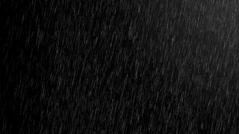 Heavy Rain Falling Animation on Black Background, Realistic Rainfall Weather Stock Footage 345977329