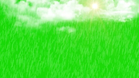 Heavy Rain Falling with Dark Cloud and Glowing Moon Night Animation. Stock Footage 337589143