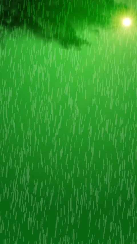 Heavy Rain Falling with Dark Cloud and Glowing Moon Night Animation. 库存影片 337589170