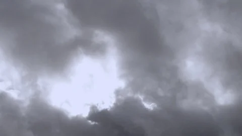 Heavy Rain Falling During Storm With Lightning Flash Video stock 85242989