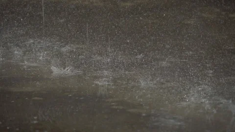 Heavy rain falling from the eaves. 001. 4K Stock Footage 114744764