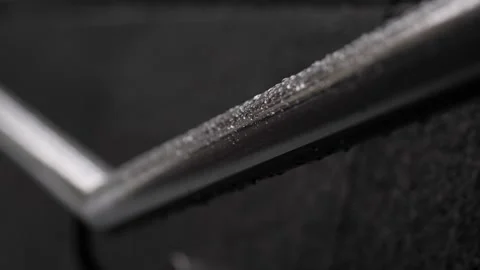 Heavy rain falling on the metal railing. Stock Footage 235735495