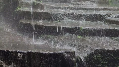 Heavy rain falling on outdoor 库存影片 340475368