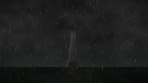 Heavy Rain Falling Over Dark Horizon with Stormy Clouds 스톡 동영상 347965504