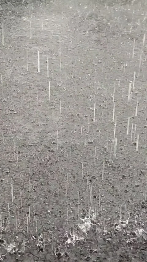 Heavy Rain Falling on Paved Surface Stock Footage 292823087