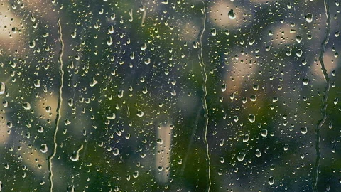 Heavy rain falling on the window surface Stock-Footage 159342361