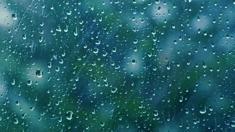 Heavy rain falling on the window surface Stock Footage 159342382