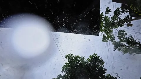 Heavy rain fell from the sky Stock Footage 304157047