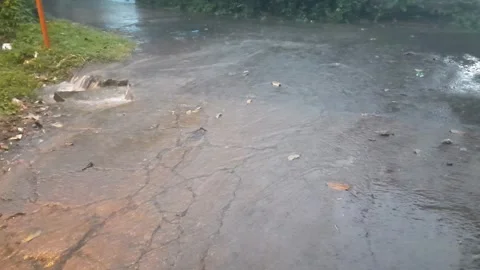 Heavy rain flooded the streets Stock Footage 313282775