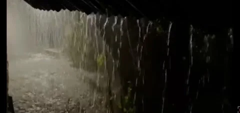 Heavy rain in front of the house Stock Footage 272160604