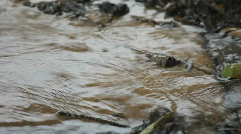Heavy rain from a gutter Stock Footage 45454265