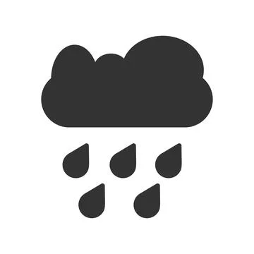 Heavy rain icon. Vector cloudy weather. Heavy sky designation symbol. Stock Illustration