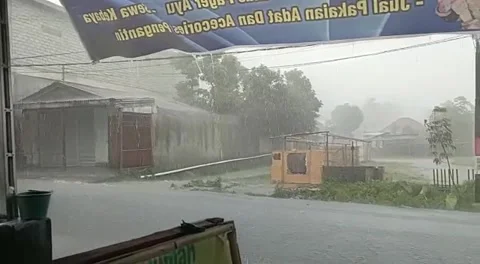 Heavy Rain in Lombok Video stock 219588907
