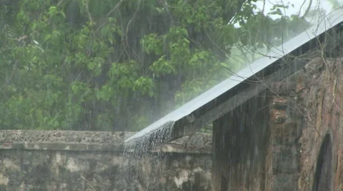 Heavy rain monsoon Devils Island Stock-Footage 58411518