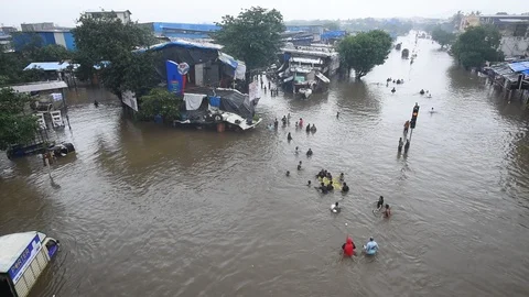 Heavy Rain in Mumbai Stock Footage 115421067