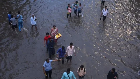 Heavy Rain in Mumbai Stock Footage 115421610