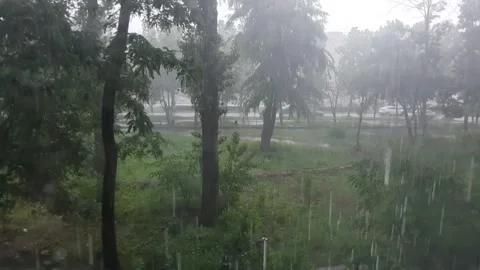 Heavy rain outside Stock Footage 155391832
