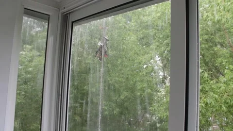 Heavy rain outside the window 動画素材 155826099