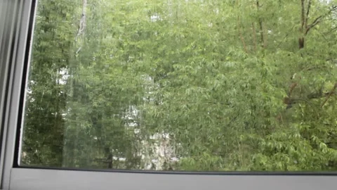 Heavy rain outside the window. 動画素材 155826127
