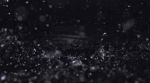 Heavy rain into puddle, Slow Motion Stock Footage 41817469