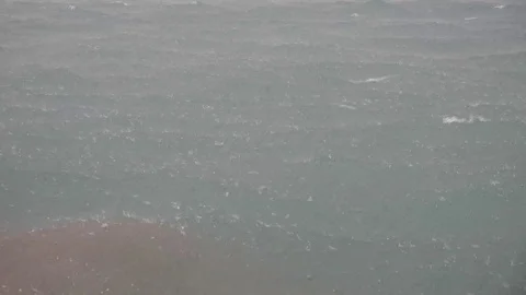 Heavy rain at the sea Stock Footage 89963811