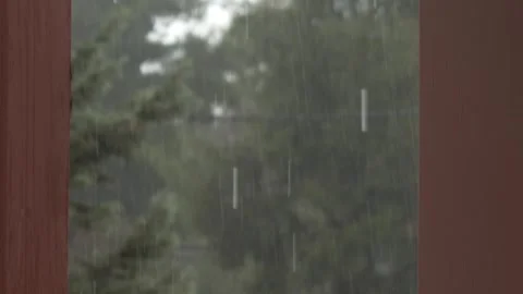 Heavy Rain Slow Motion In Aghios Stefanos Athens Greece Raindrops Splash Stock Footage 337861276