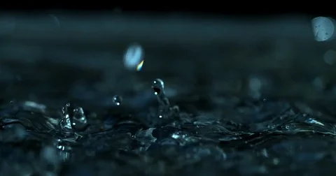 Heavy rain slow motion close up shot on Phantom Flex 4K Stock Footage 85295926